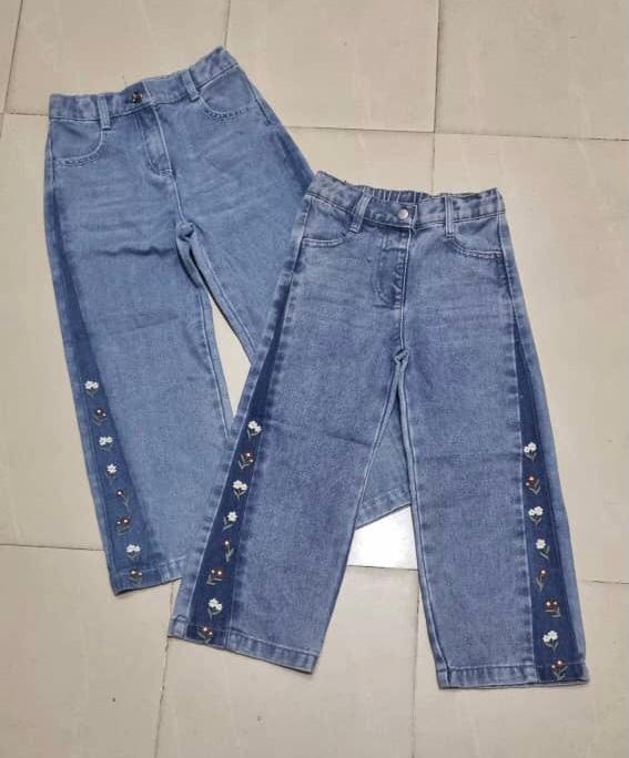 Girls’ Baggy Flare Jeans Trousers – Ages 5–12 Years