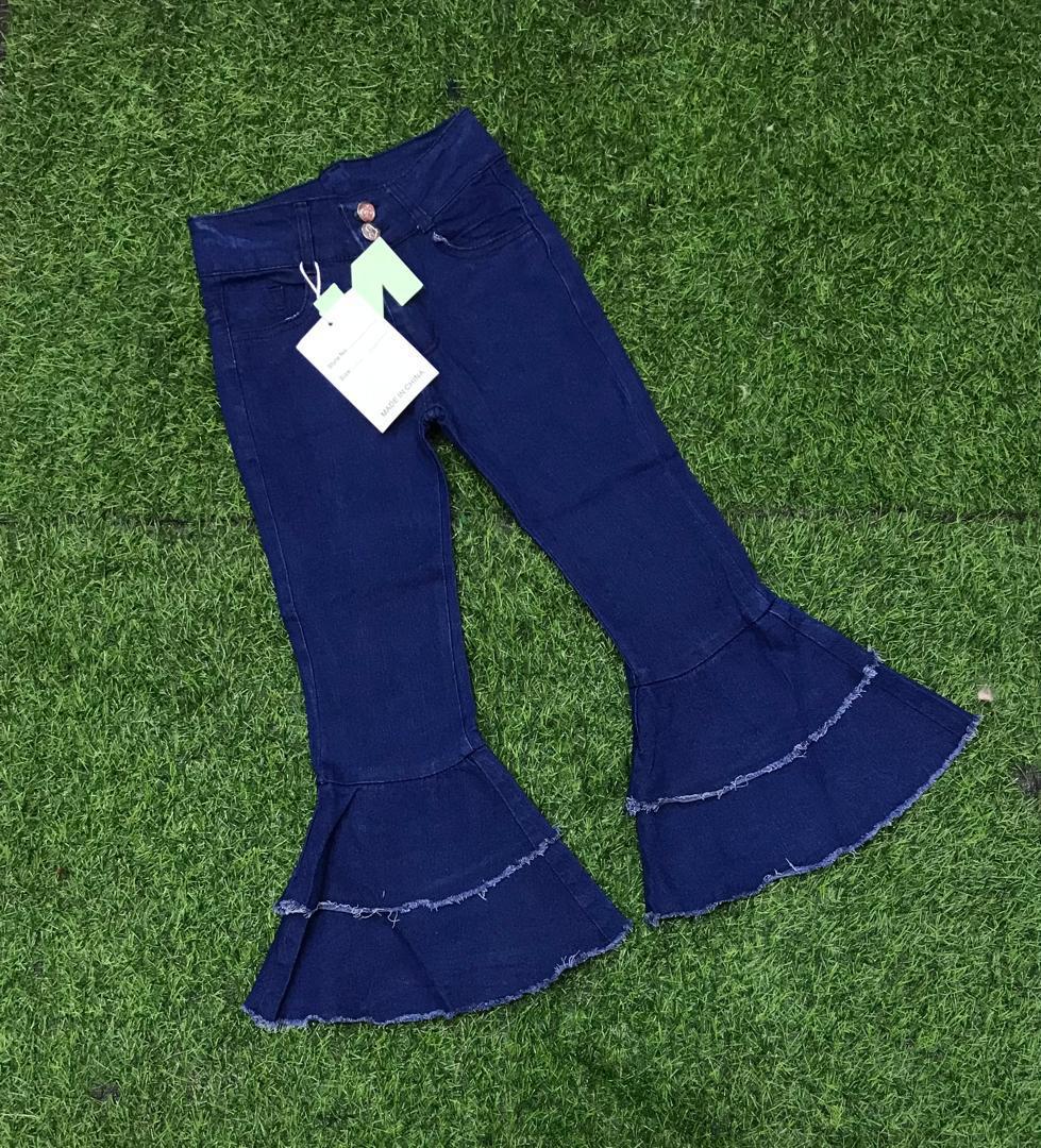 Girls’ Baggy Flare Jeans Trousers – Ages 5–12 Years