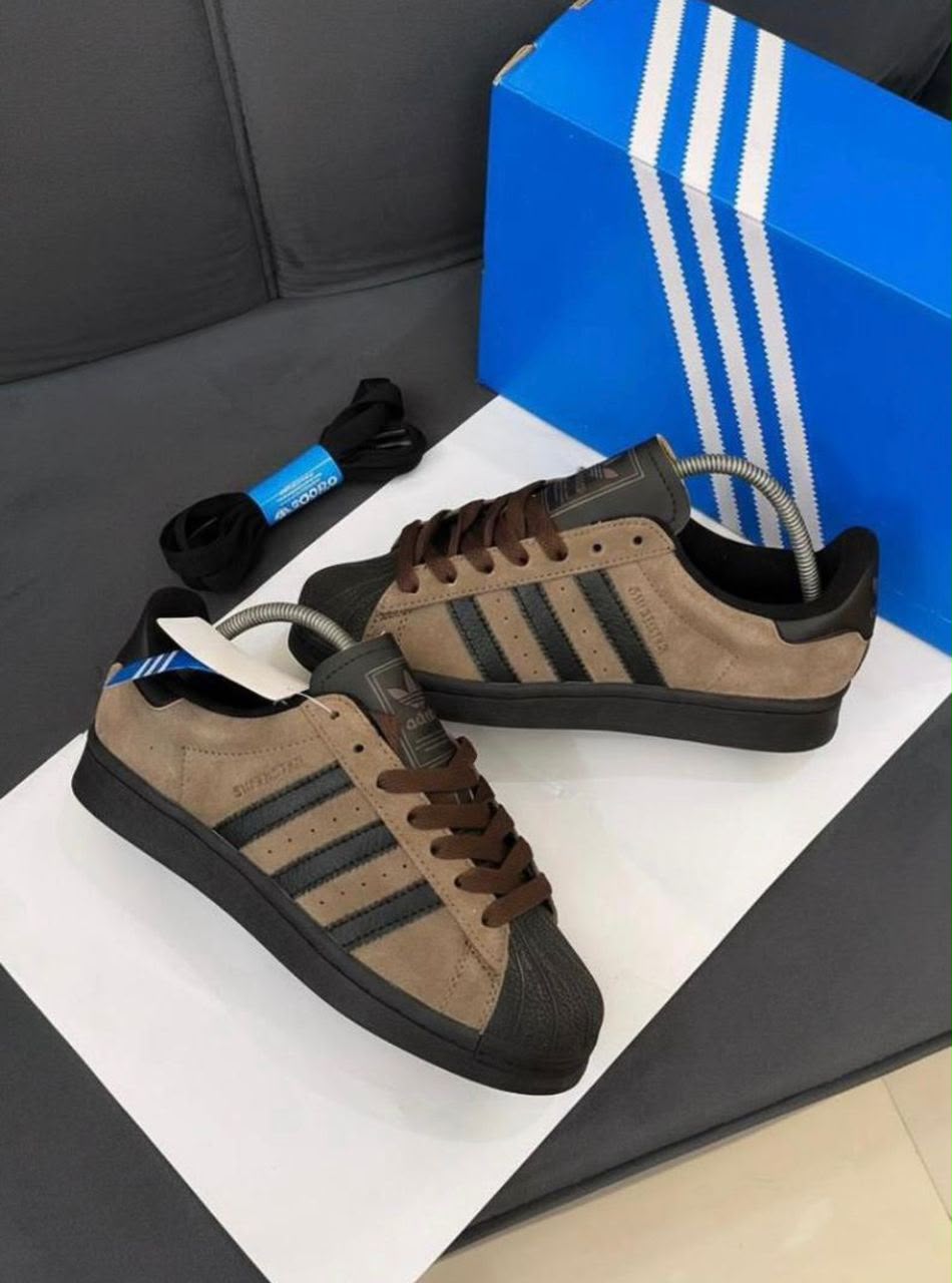 White & Black Classic Shell-Toe Style Sneakers