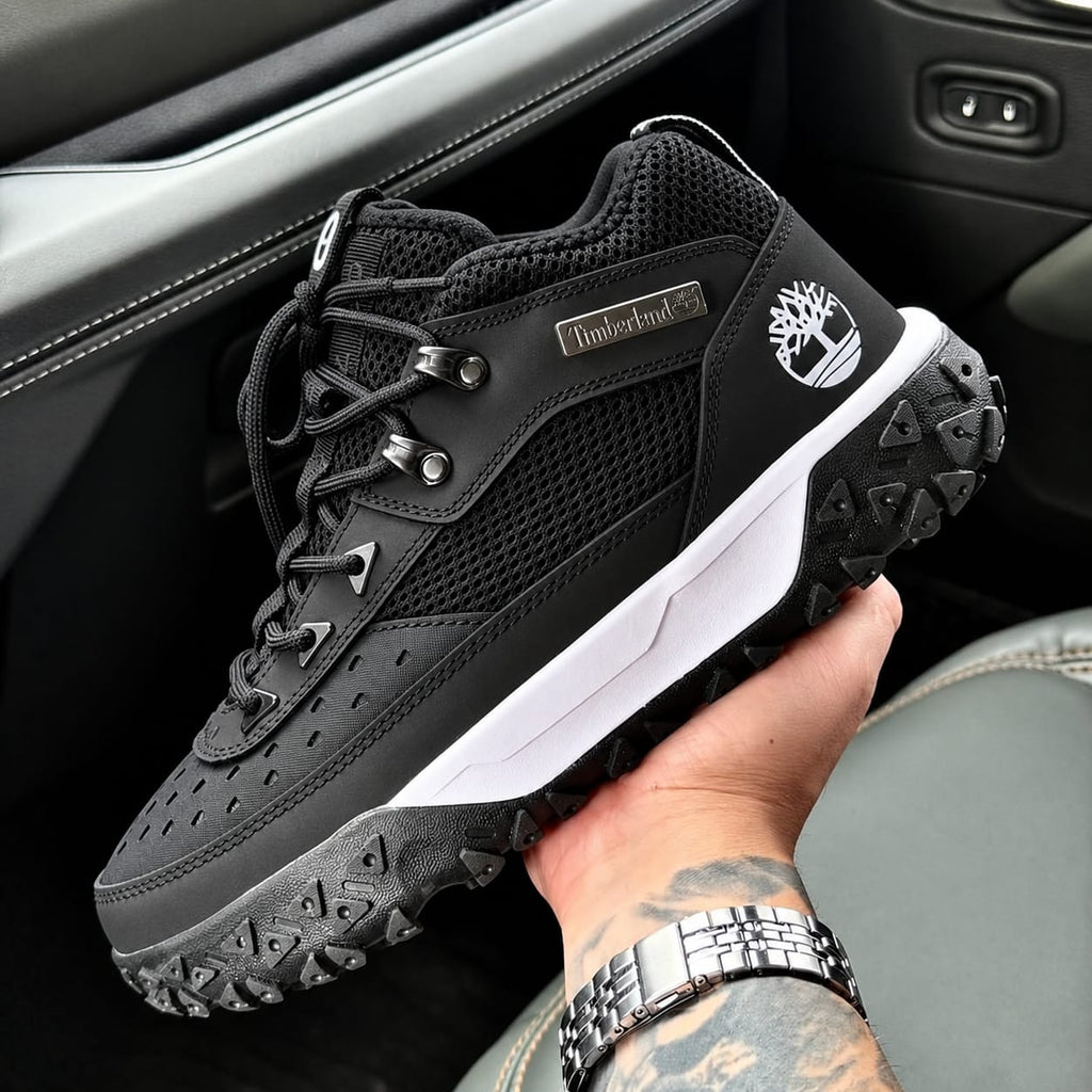 Olive Green & Black Mid-Top Outdoor Sneakers
