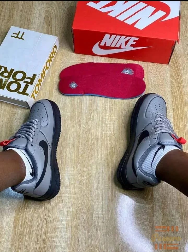White & Black Supreme-Style Air Force Sneakers