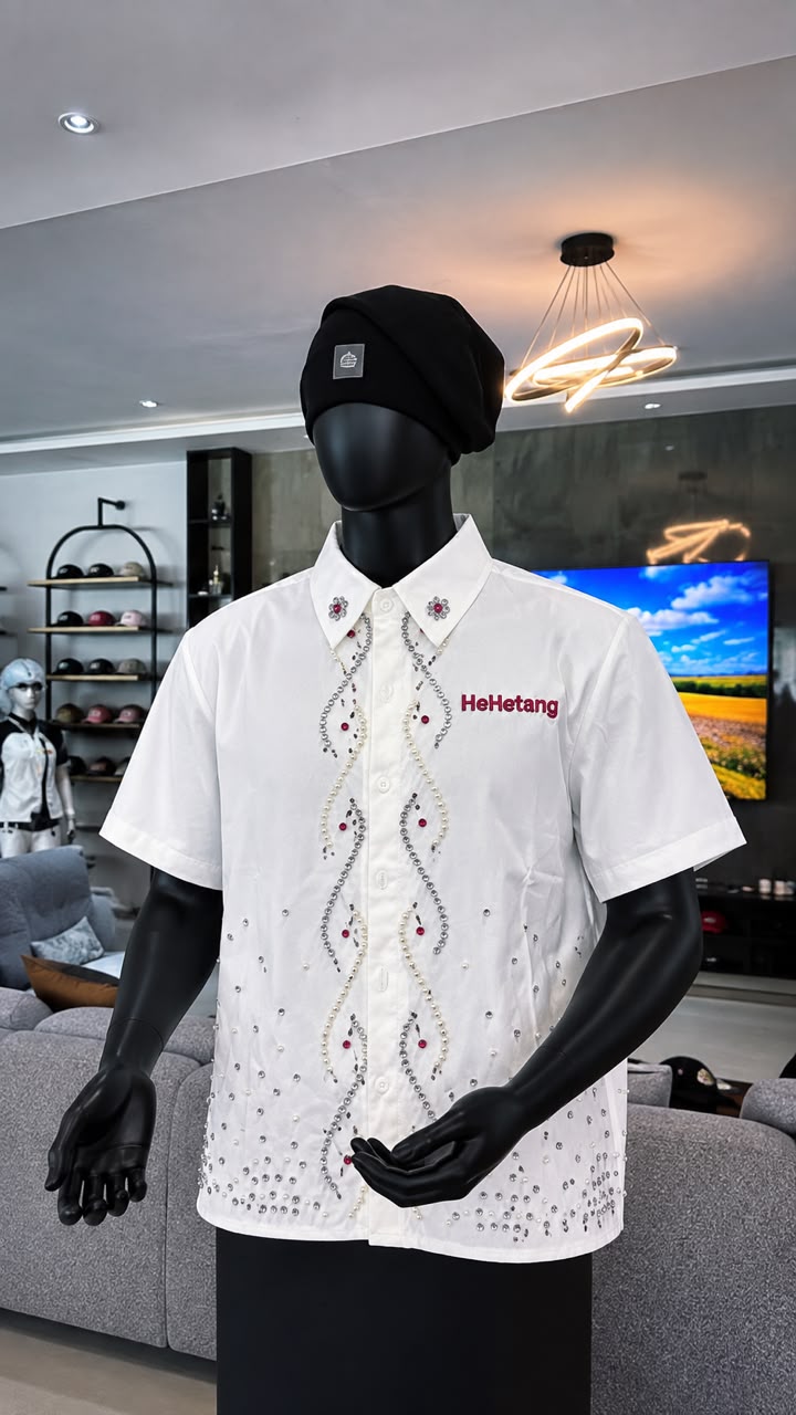 Premium Luxury Embroidered Shirt – Short Sleeve Casual Shirt