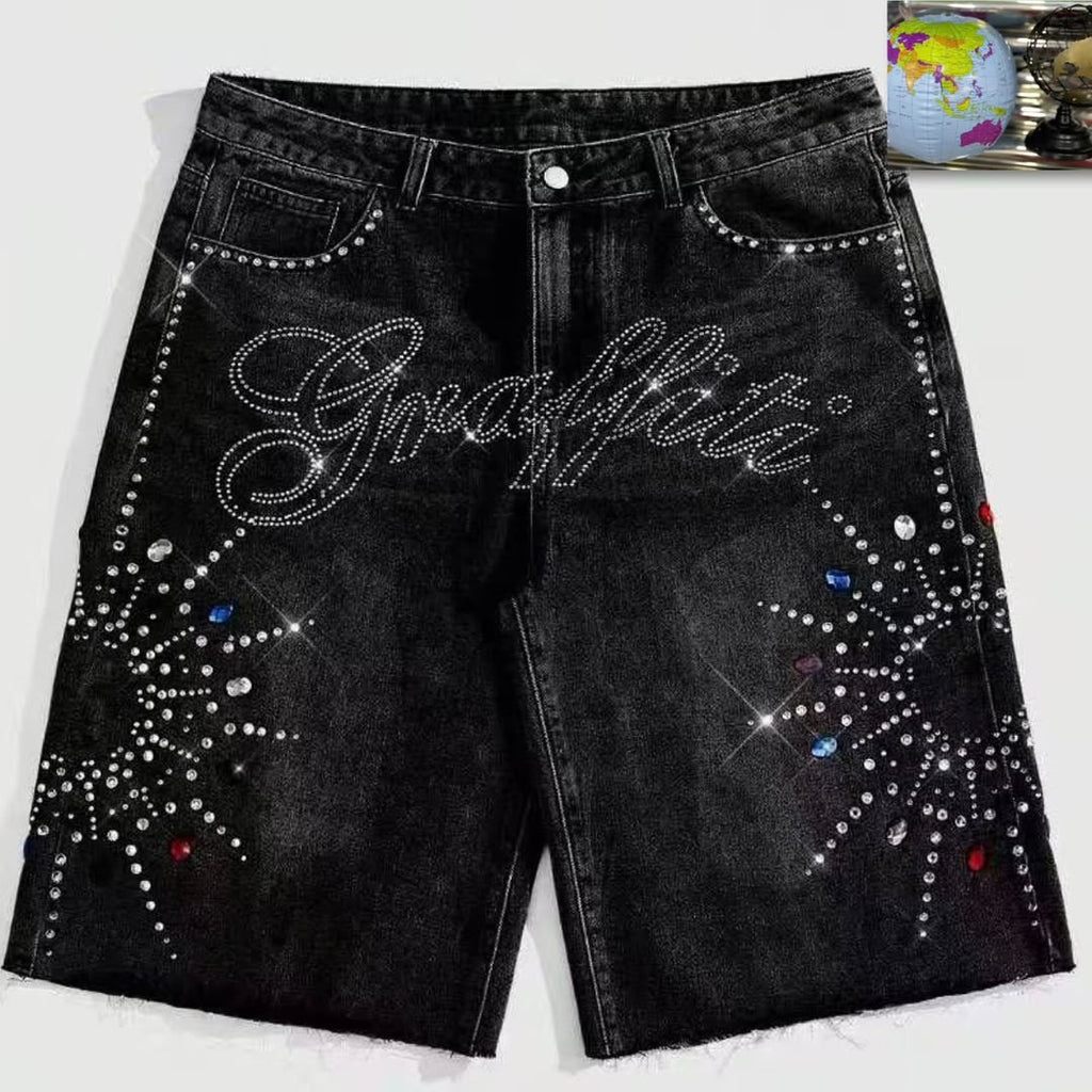 Unisex Denim Shorts Jeans – Graphic Print Casual Shorts