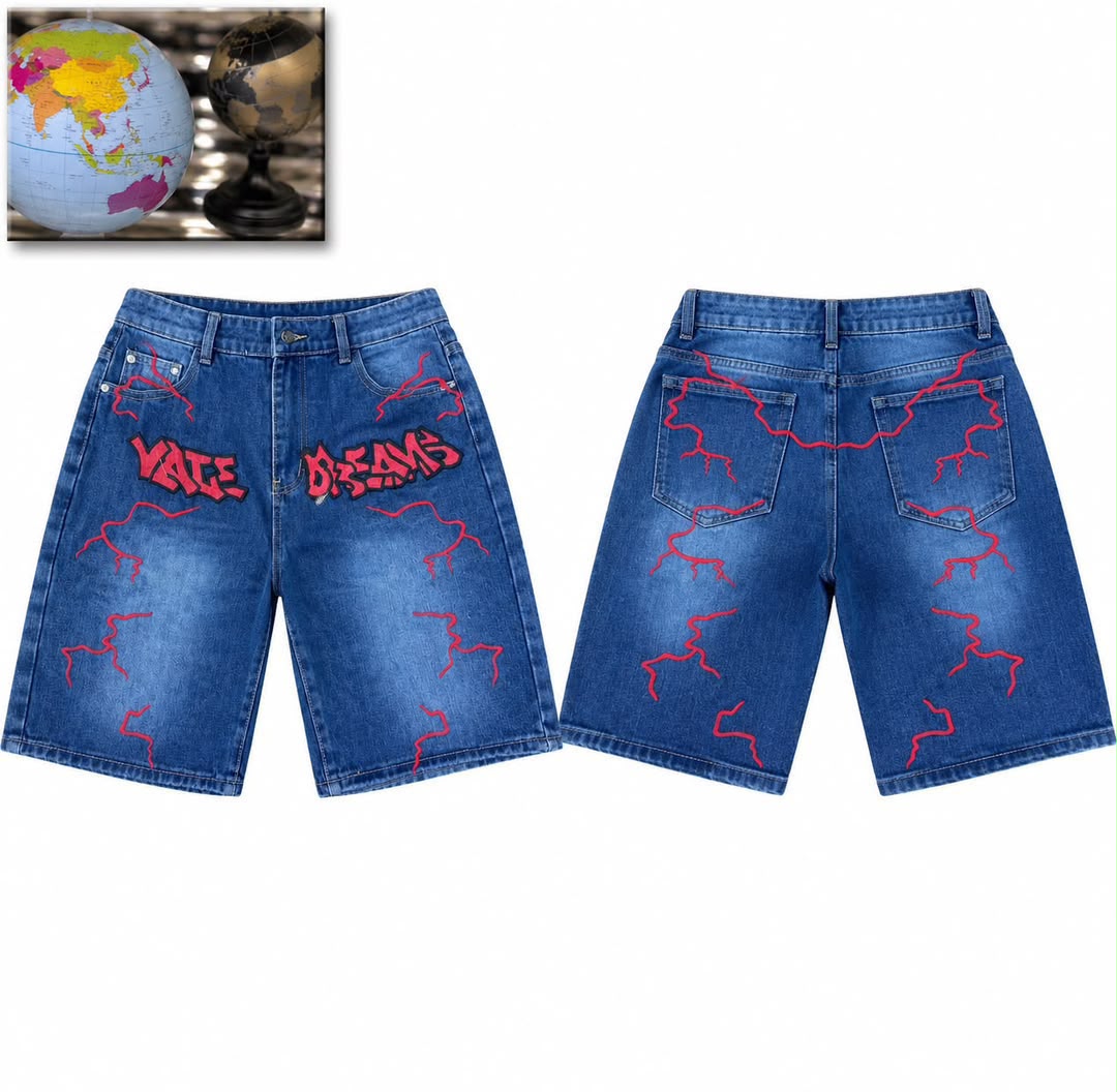 Unisex Denim Shorts Jeans – Graphic Print Casual Shorts