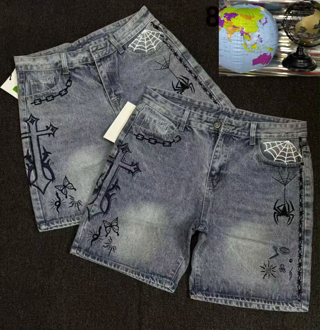 Unisex Denim Shorts Jeans – Graphic Print Casual Shorts