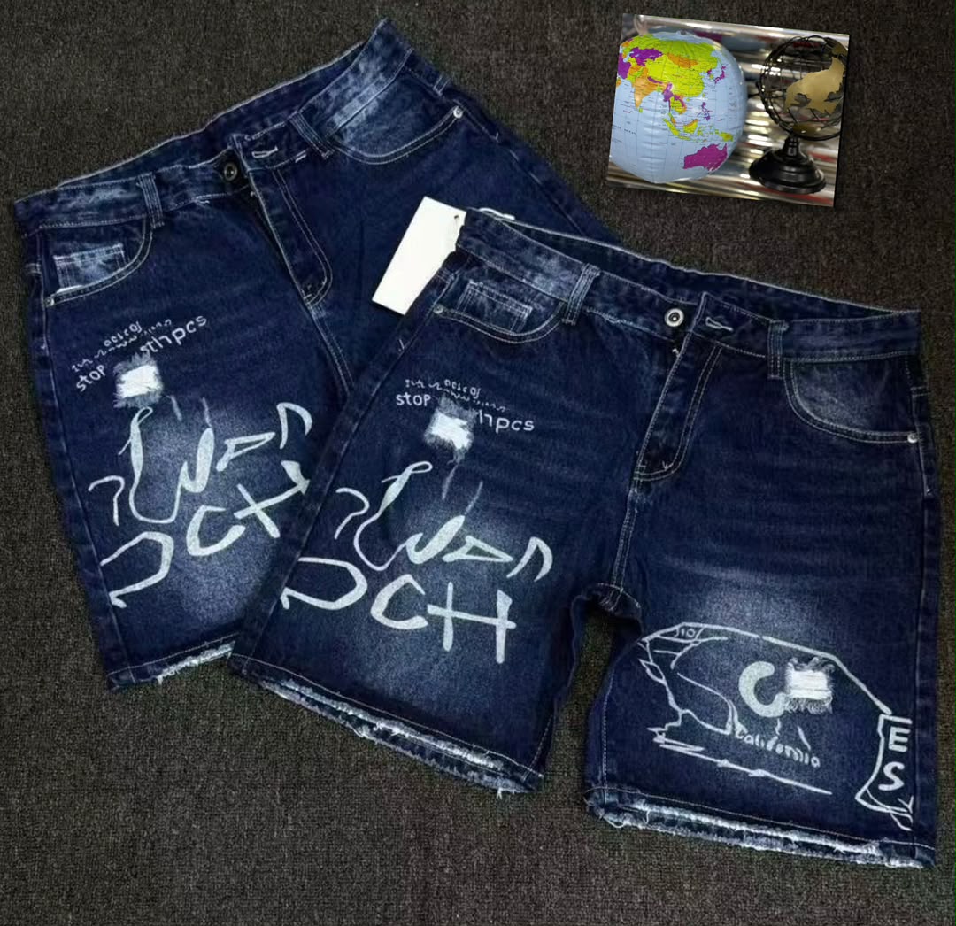 Unisex Denim Shorts Jeans – Graphic Print Casual Shorts