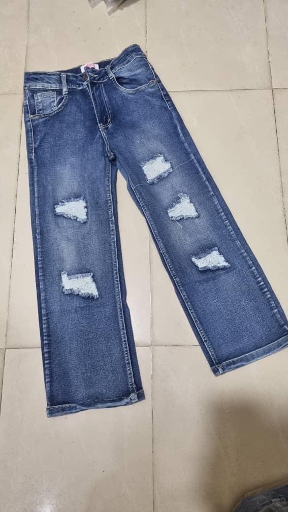 Girls’ Baggy Flare Jeans Trousers – Ages 5–12 Years