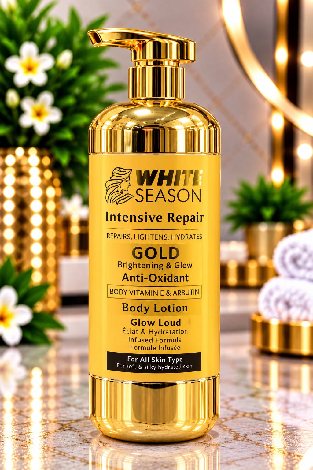 WHITE SEASON Intensive Repair Gold Brightening & Glow Anti-Oxidant Body Lotion